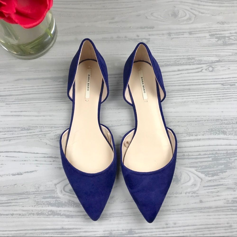 Zara D’orsay blue flats